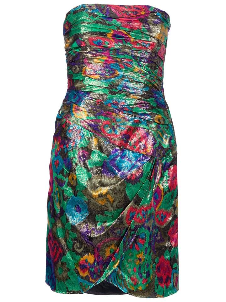 Escada Vintage Strapless Dress - Metallic