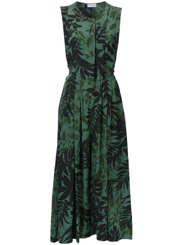 Scanlan Theodore 'cdc' Tropical Print Jumpsuit, Women's, Size: 8, Green, Silk