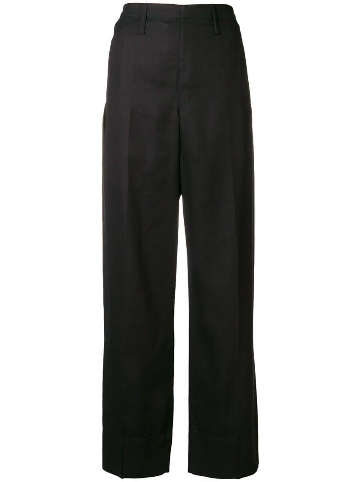 Lemaire Wide Leg Tailored Trousers - Black
