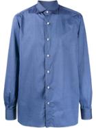 Isaia Plain Button Shirt - Blue