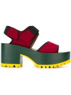 Marni 'one Band Wedge' Techno Fabric Sandals
