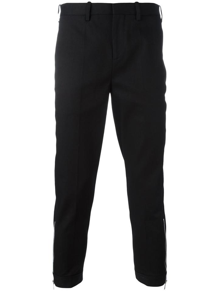 Neil Barrett Cropped Trousers, Men's, Size: 46, Black, Cotton/spandex/elastane