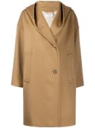 Alberto Biani Woven Hooded Coat - Neutrals