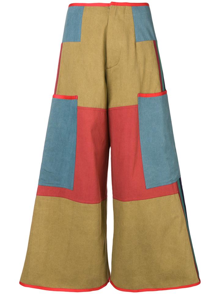 Sadie Williams Patchwork Wide Leg Trousers - Multicolour