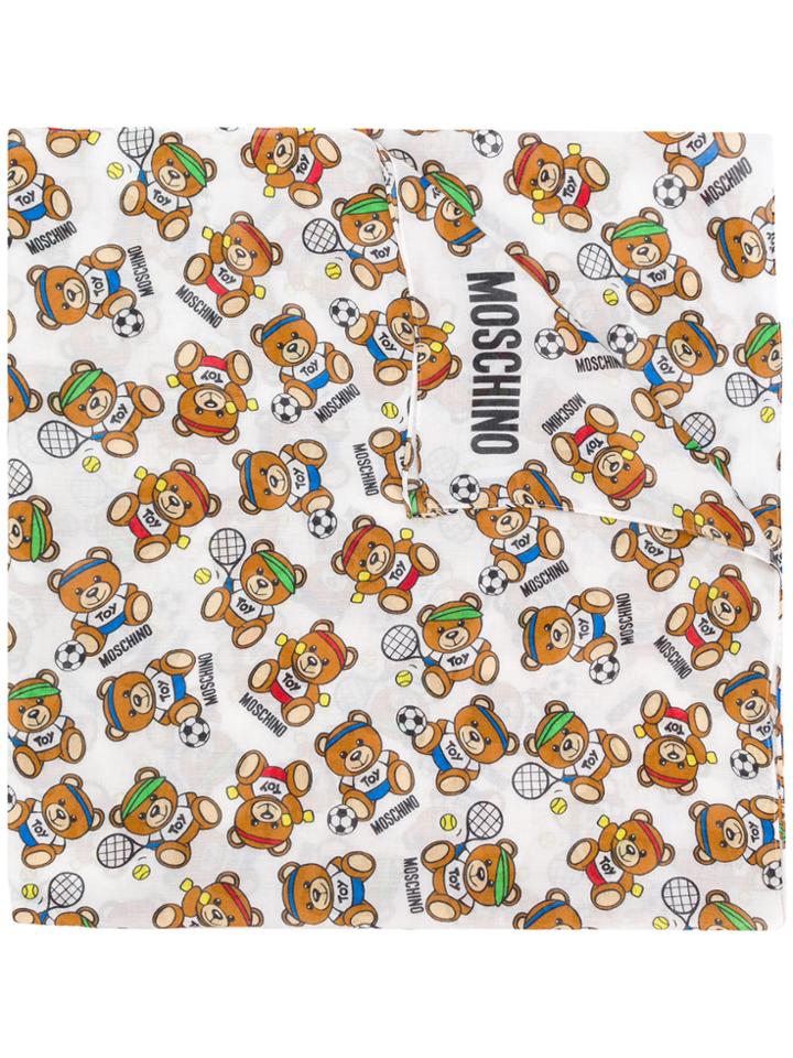 Moschino Toy Bear Motif Scarf - White