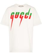 Gucci Blade Logo Print Short-sleeved Cotton T-shirt - White