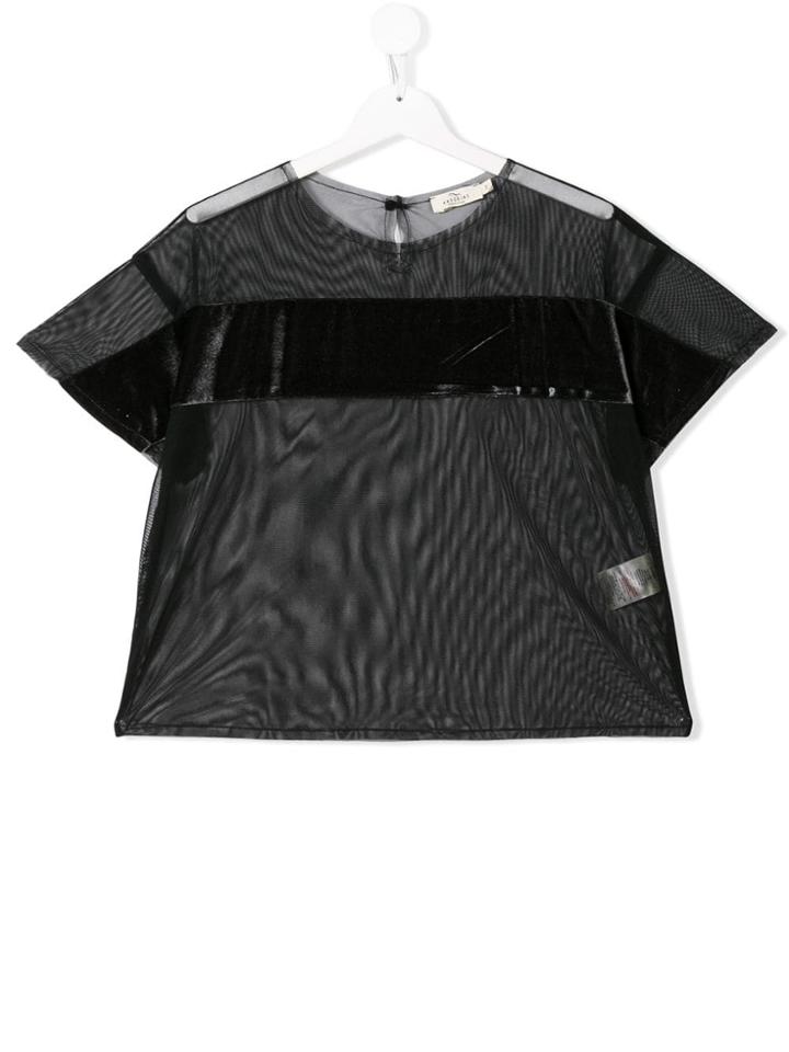 Andorine Teen Embellished Tulle Top - Black