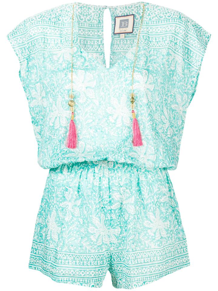 Alicia Bell Printed Tassel Playsuit - Green