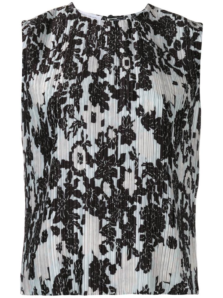 Christian Wijnants - Sleeveless Floral Top - Women - Polyester - 40, White, Polyester