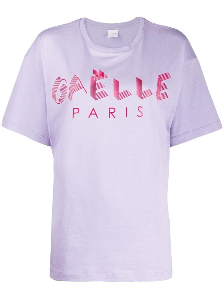 Gaelle Bonheur Oversized Graphic Print T-shirt - Purple