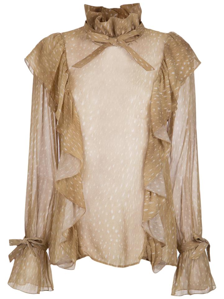 Adriana Degreas Ruffled Top - Nude & Neutrals