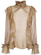 Adriana Degreas Ruffled Top - Nude & Neutrals