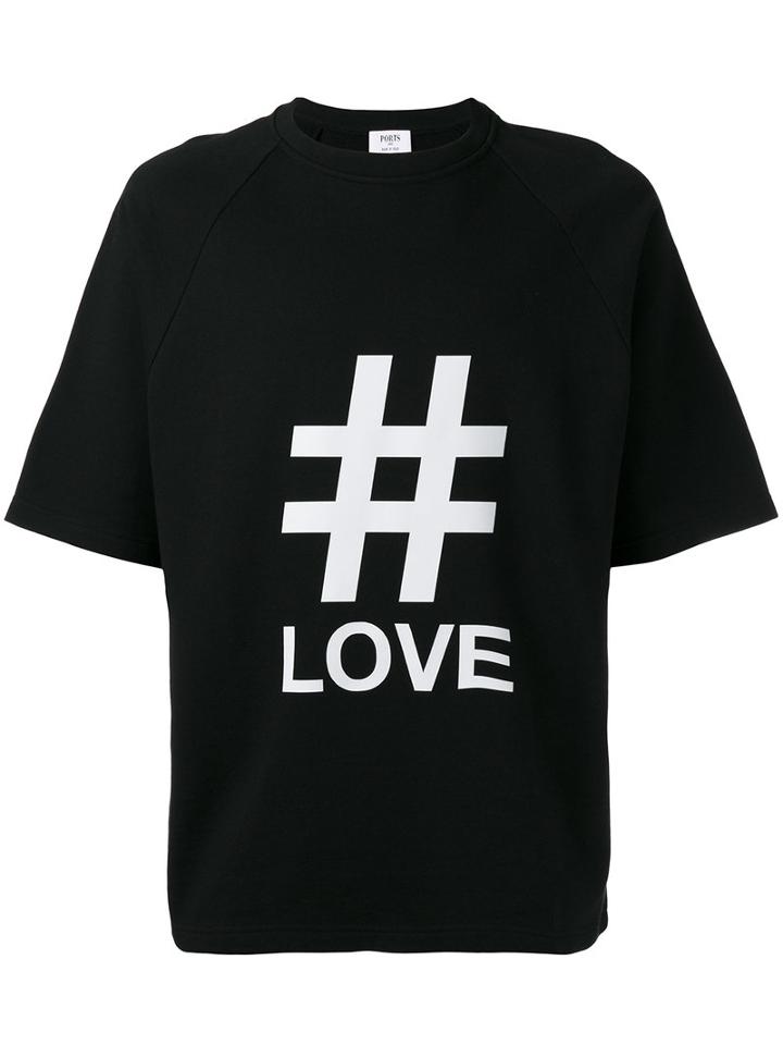 Ports 1961 - Oversized Love Print T-shirt - Men - Cotton/polyurethane - L, Black, Cotton/polyurethane