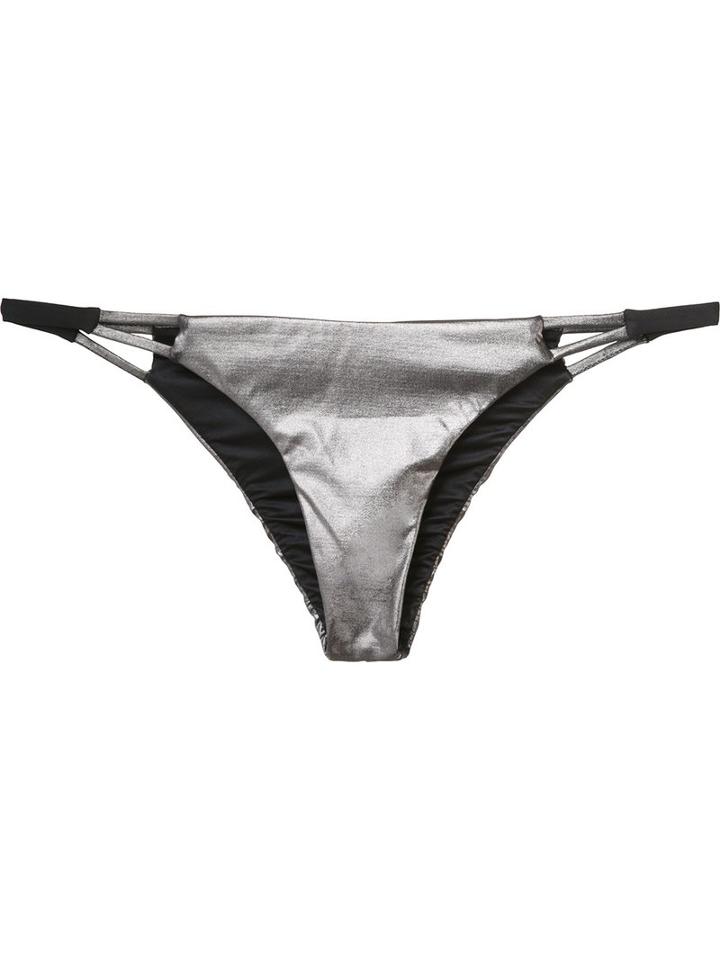 Fleur Du Mal - Triangle String Bikini Bottoms - Women - Polyamide/spandex/elastane - S, Grey, Polyamide/spandex/elastane