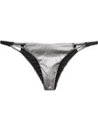Fleur Du Mal - Triangle String Bikini Bottoms - Women - Polyamide/spandex/elastane - S, Grey, Polyamide/spandex/elastane