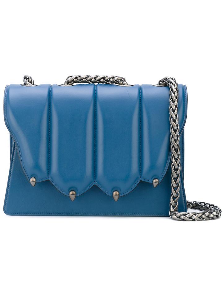 Marco De Vincenzo - Claw Flap Shoulder Bag - Women - Calf Leather/metal - One Size, Blue, Calf Leather/metal