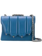 Marco De Vincenzo - Claw Flap Shoulder Bag - Women - Calf Leather/metal - One Size, Blue, Calf Leather/metal