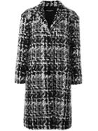Dolce & Gabbana Bouclé Midi Coat, Women's, Size: 42, Grey, Silk/cotton/acrylic/wool