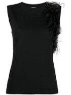 P.a.r.o.s.h. Feather Embellished Knitted Top - Black