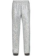 Gucci Laminated Sparkling Gg Sweatpants - Silver