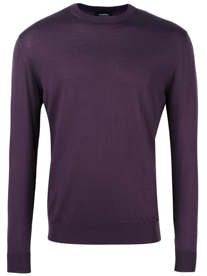 Ermenegildo Zegna Lightweight Knitted Sweater, Men's, Size: 48, Pink/purple, Wool