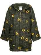 Céline Vintage Ring Print Hooded Parka Jacket - Green