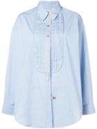 Chanel Pre-owned 1980's Micro Check Loose Shirt - Blue