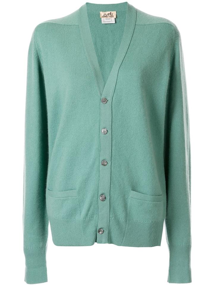 Hermès Pre-owned Cashmere Relaxed Cardigan - Green