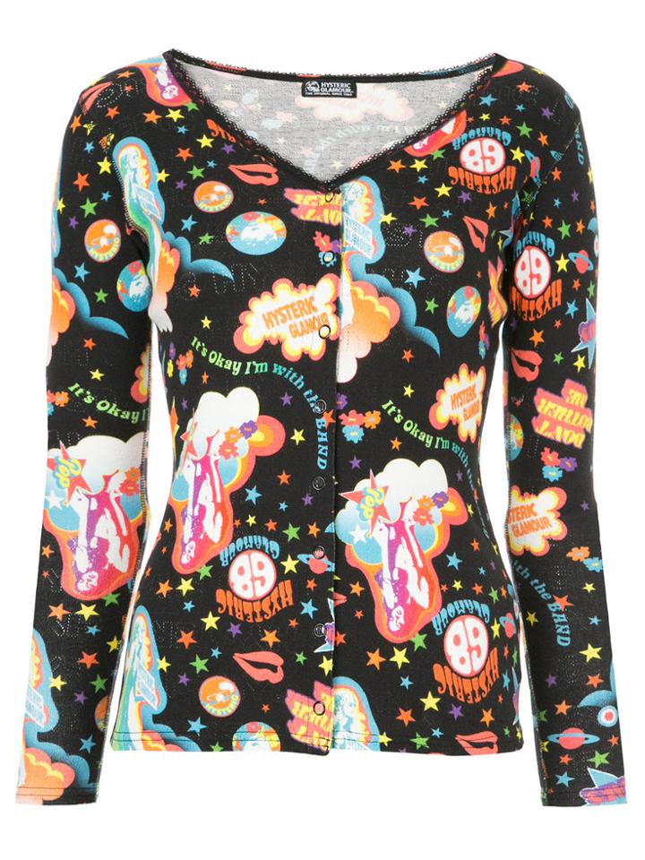 Hysteric Glamour Floral Print Top - Black