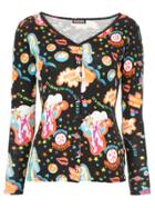 Hysteric Glamour Floral Print Top - Black