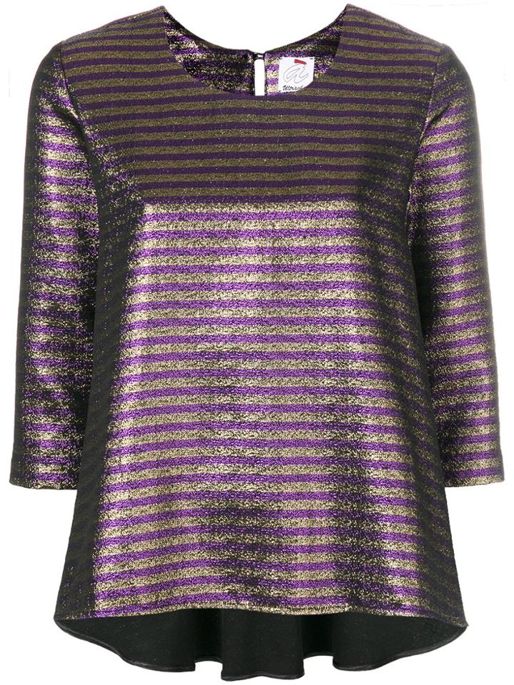 Ultràchic Striped Boxy Fit Top - Pink & Purple