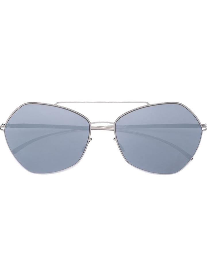 Mykita - Mykita X Maison Margiela 'mmesse0012' Aviator Sunglasses - Unisex - Stainless Steel - One Size, Grey, Stainless Steel