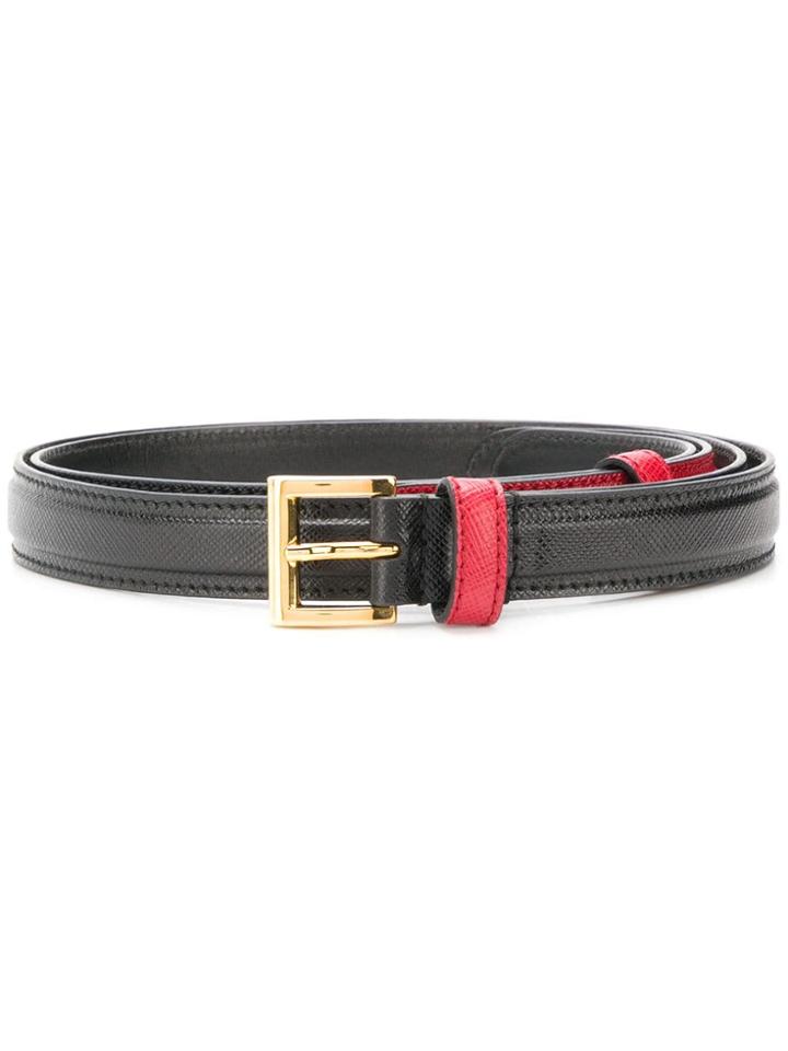 Prada Two Tone Buckle Belt - Black