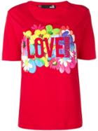 Love Moschino Floral Logo T-shirt - Red