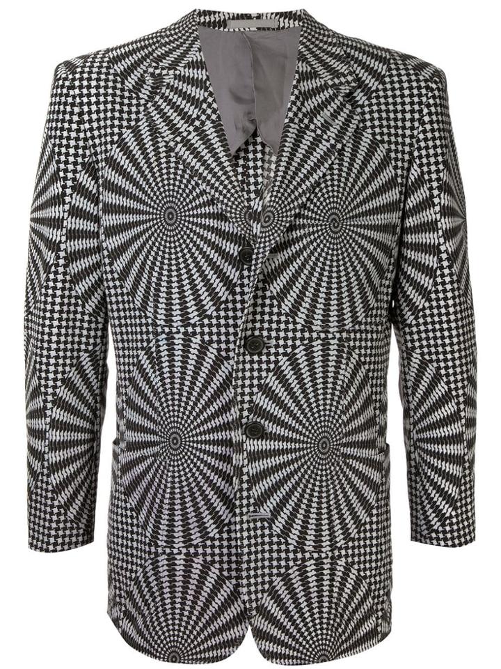 Issey Miyake Vintage Optical Illusion Suit Jacket - Black