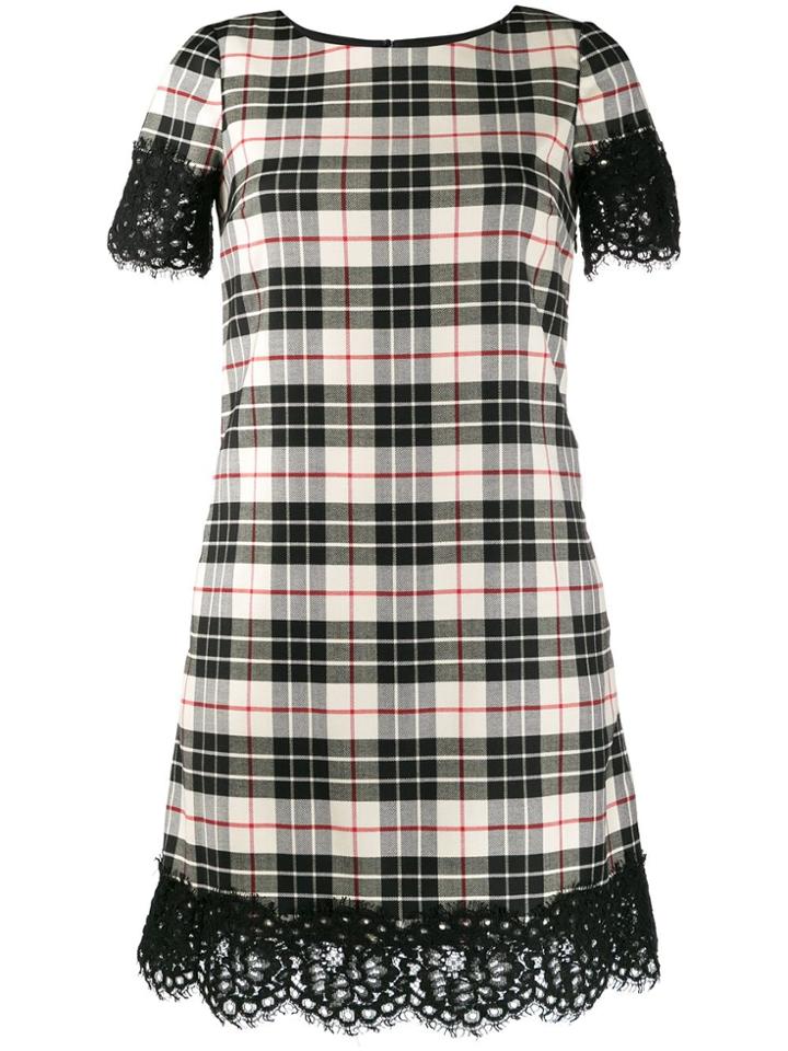 Twin-set Tartan Print T-shirt Dress - Neutrals