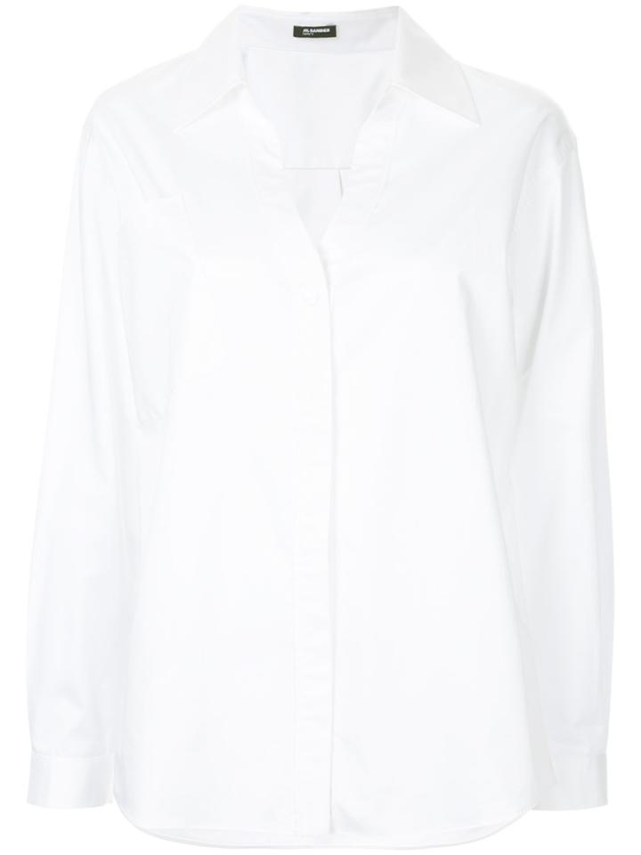Jil Sander Navy Classic Shift Shirt - White