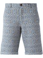 Al Duca D'aosta 1902 Jacquard Bermuda Shorts, Men's, Size: 52, Blue, Cotton/polyurethane