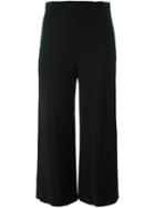 Lanvin Wide Leg Cropped Trousers, Women's, Size: 36, Black, Viscose/spandex/elastane