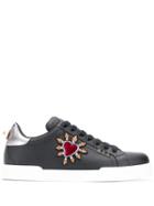 Dolce & Gabbana Portofino Sneakers With Patch - Black