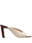 Wandler White Isa 85 Peep Toe Leather Mules