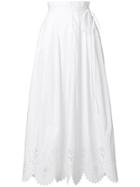 Ermanno Scervino Full Scallop Trim Maxi Skirt - White