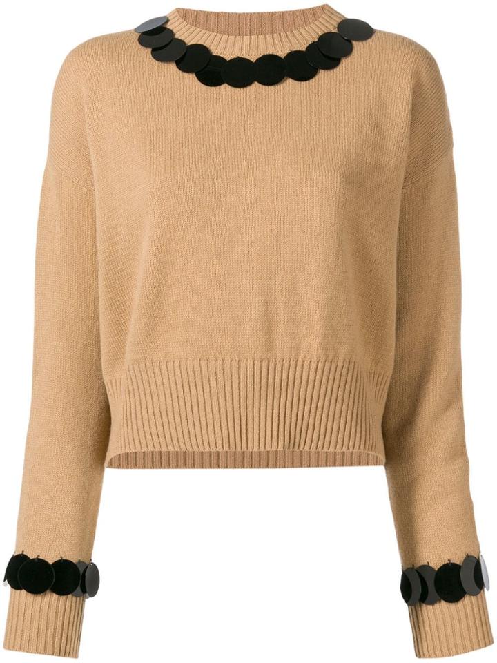 Marni Disc Embellished Jumper - Neutrals