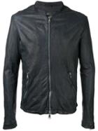 Giorgio Brato - Zipped Jacket - Men - Leather/nylon - 48, Blue, Leather/nylon