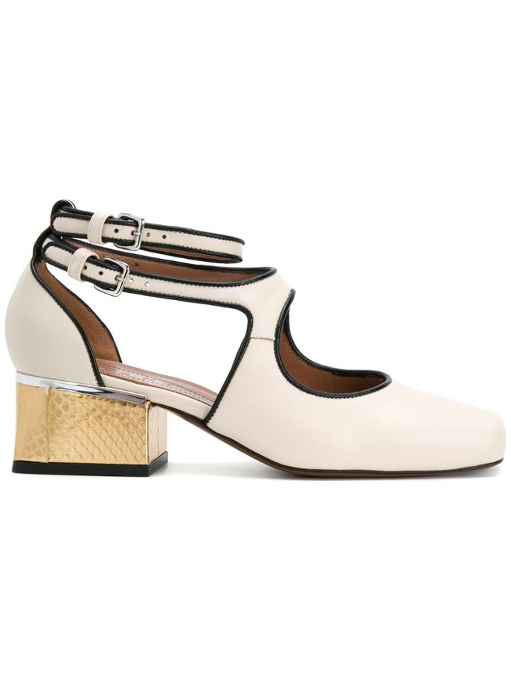 Marni Double Strap Pumps - Nude & Neutrals