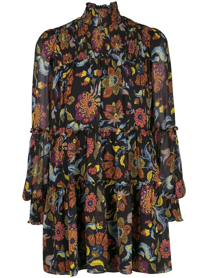 Cinq A Sept Rika Floral Print Dress - Black