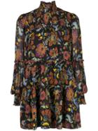 Cinq A Sept Rika Floral Print Dress - Black