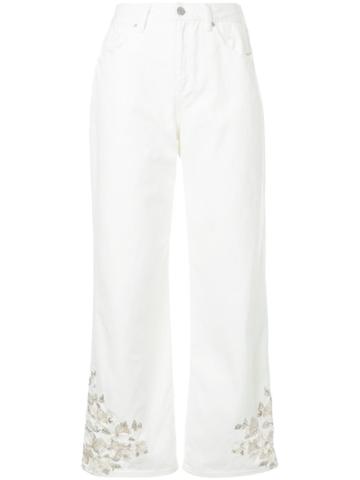Clane High-waisted Flared Jeans - White