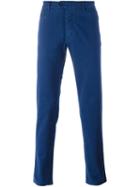 Fay Slim Chino Trousers, Men's, Size: 46, Blue, Cotton/spandex/elastane
