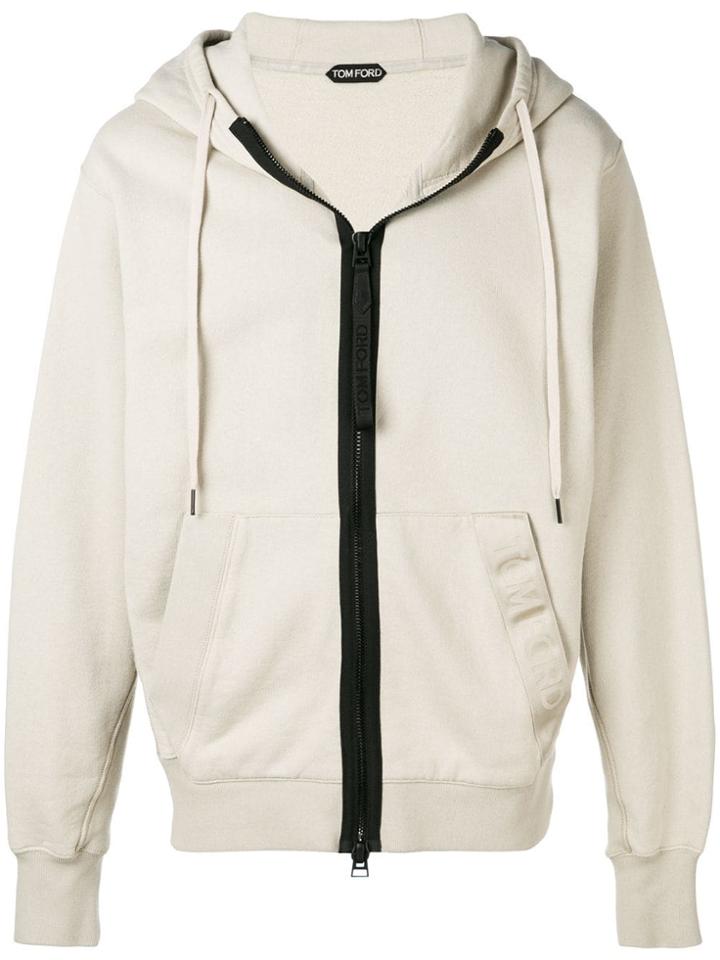 Tom Ford Zip Up Hoodie - Neutrals